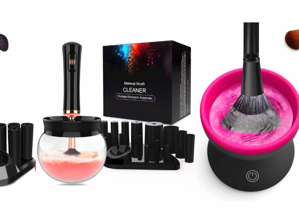 Senbowe Upgraded Makeup Brush Cleaner and Dryer Machine, Electric Cosmetic  Automatic Brush Spinner with 8 Size Rubber Collars, Wash and Dry in
