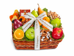 With Sympathy Orchard Delight Fruit and Gourmet Gift Basket