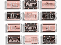 Sweet 16 Mini Candy Bar Wrappers