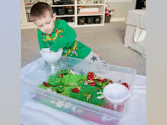Create Christmas-themed sensory bins