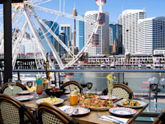 Dinner at a waterfront restaurant in Darling Harbour