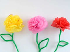 Make tissue paper flowers