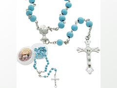 Blue Scented Rose Petal Rosary Necklace