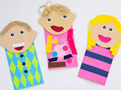 Create paper bag puppets