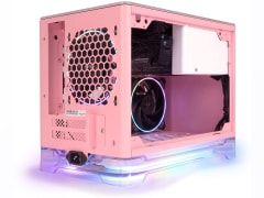 InWin A1 Plus Pink Mini-ITX Tower with Integrated ARGB Lighting - 650W Gold Power Supply - Qi Wireless Phone Charger