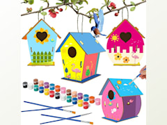 Art and Crafts for Kids 4-Pack DIY Bird House Kit