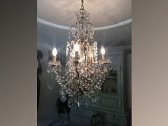 Vintage beaded chandelier LAMP CRYSTAL PRISMS