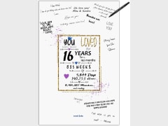 16th Birthday Party Guest Book Poster