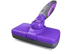 Hertzko Self-Cleaning Slicker Brush for Dogs, Cats - The Ultimate Dog Brush for Shedding Hair, Fur - Comb for Grooming Long Haired & Short Haired Dogs, Cats, Rabbits & More, Deshedding Tool, Cat Brush