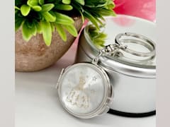 Gold Compact Mirror Keychain