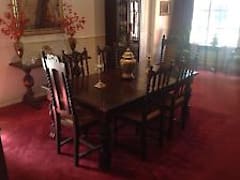 Large Oak Jacobean Tudor Extension Dining Table Circa1930