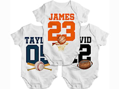 Personalized Sports Baby Onesie for Baby Boy