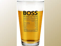 Boss Nutritional Facts Beer Glass