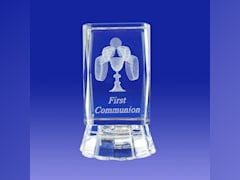 3D First Holy Communion Crystal Cube