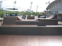 Skateboarding at Monster Skatepark in Sydney Olympic Park