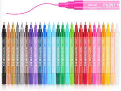 ZEYAR Acrylic Paint Marker Pens, Extra Fine Point, Nylon Tip, 12 colors,  Expe