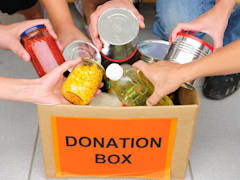 Collect and donate food to a local food bank or shelter