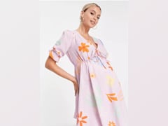 Maternity tie front mini tea dress with godets