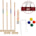 Toyrific Garden Games TY5967 Wooden Croquet Set, 4 Player