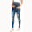 Maternity Jean Butt Lifting Ripped Skinny Denim Shapewear Pant Over Belly
