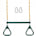 18" Trapeze Swing Bar Rings 48" Heavy Duty Chain Swing Set Accessories & Locking Carabiners (Green)