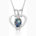 Opal Modern Heart Necklace Natural Opal Triplet Sterling Silver Necklace for Women