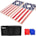 Flag Series Wood Cornhole Sets – Choose between American Flag and State Flags – Includes Two Regulation Size 4’ x 2’ Boards