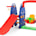 Toddler Climber and Swing Set, 4 in 1 Climber Slide Playset w/Basketball Hoop, Toss, Easy Climb Stairs, Kids Playset for Both Indoors & Backyard