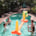 Inflatable Pool Volleyball Set and Pool Basketball Hoop with 2 Balls; Pool Toys for Adults and Family; Pool Volleyball Net Court (120"x30"x38"); Pool Basketball Hoops Floating (26.4"x21.7")