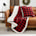Bauer Throw Blanket with Pillow Reversible Flannel/Sherpa Bedding Set, Buffalo Plaid Home Decor for All Seasons, 1 Count (Pack of 1), Red/Black Check