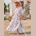 Kimono Maxi Dress Red Floral Print M