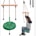 Disc Swing for Kids with Monkey Bars, Replacement Swing for Swing Set for Backyard/Tree/Zipline,Green Disk Swing Seat Pro with 5ft Adjustable Rope, Carabiner and Two 22in Strap（More one Spare Strap）