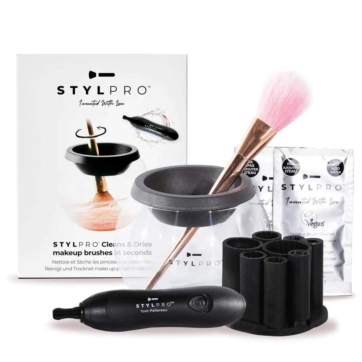 Original Gift Set Kit: Electric Makeup Brush Cleaner and Dryer Machine with 8 Brush Collars