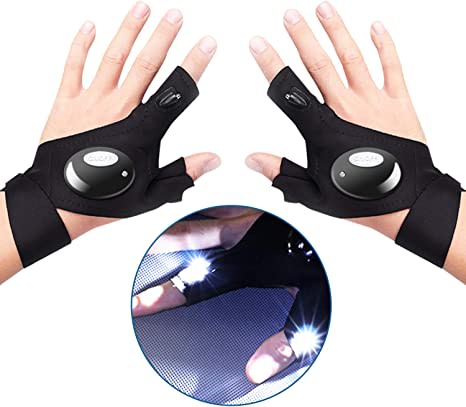 Fingerless LED Glove Set for Men