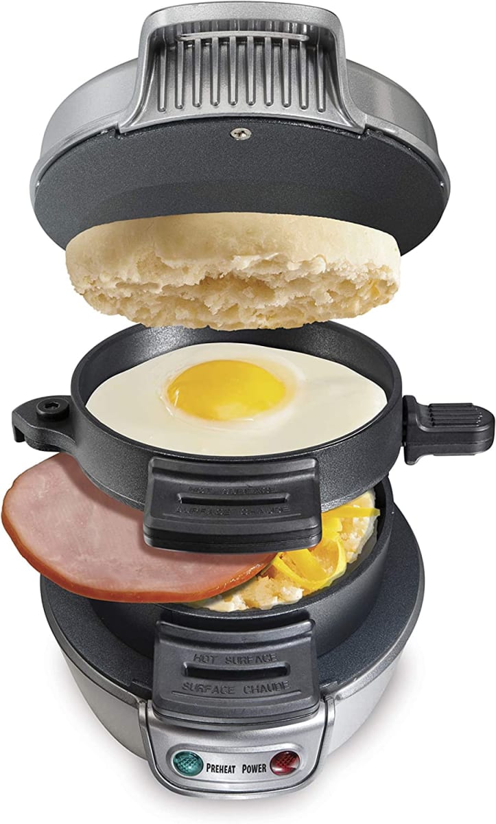 Breakfast Sandwich Maker with Egg Cooker Ring