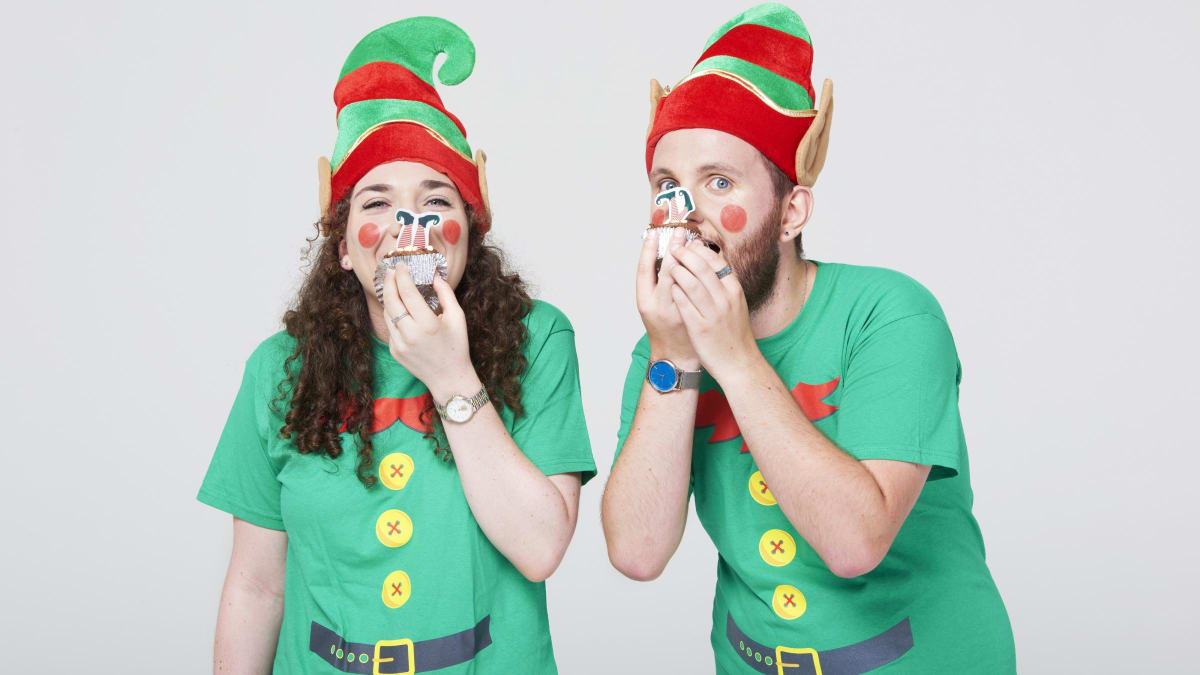 Dress up as elfs and hand out cookies around the neighbourhood