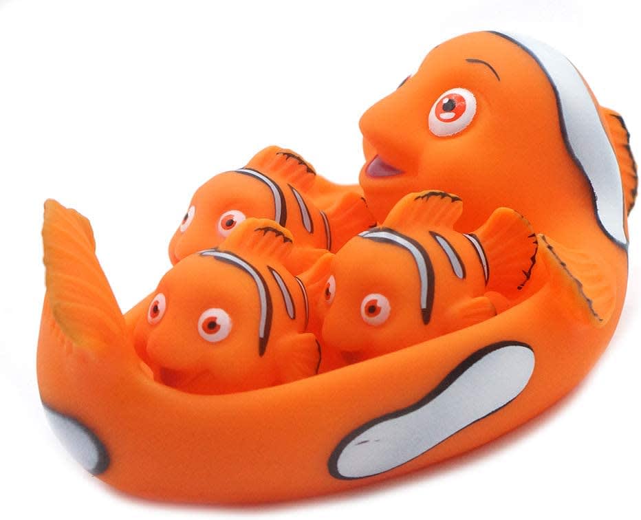 Toys Rubber Clown Fish Family Bathtub Toy Pals or Pet Toy Set