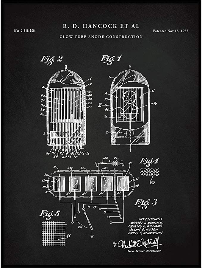 Nixie Tube Patent Print Art 1952