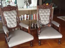 Edwardian Reading Chairs and Footstool