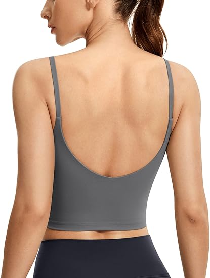 Long Line Sports Bra/Crop Top (Iron Gray)