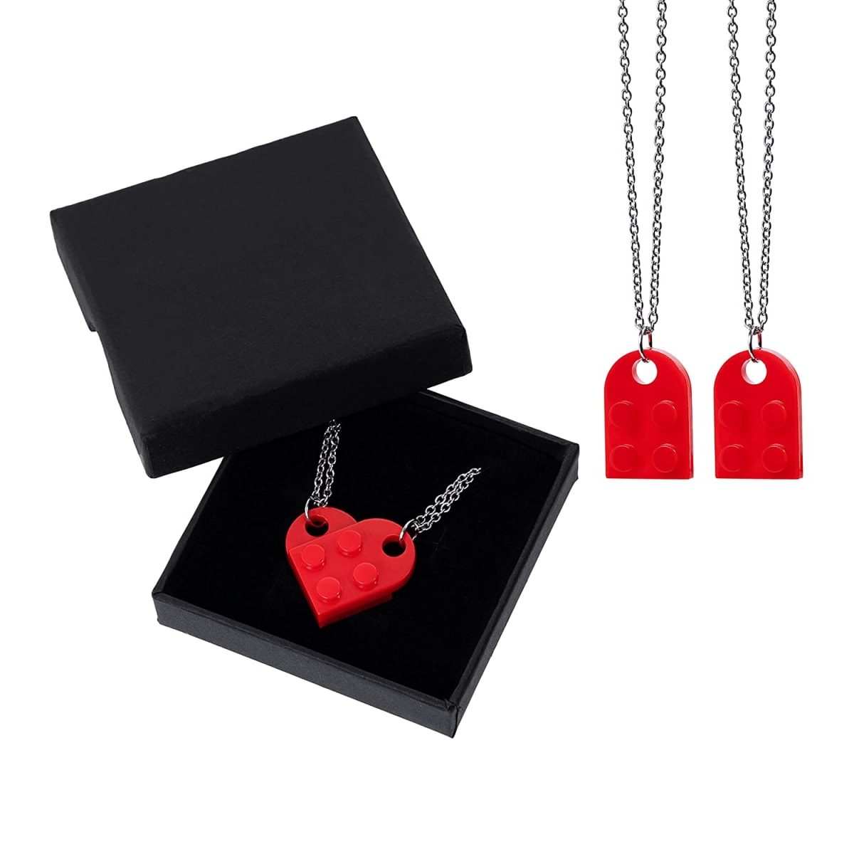 Brick Heart Necklace Set