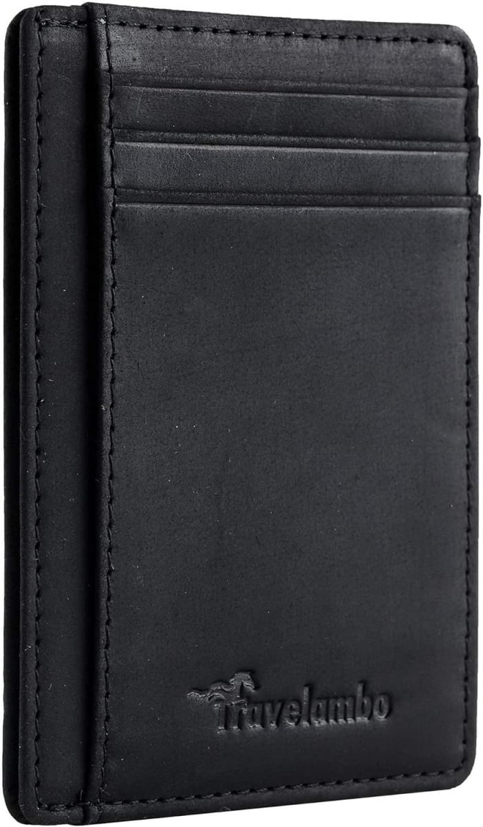 Travelambo Front Pocket Minimalist Leather Slim Wallet