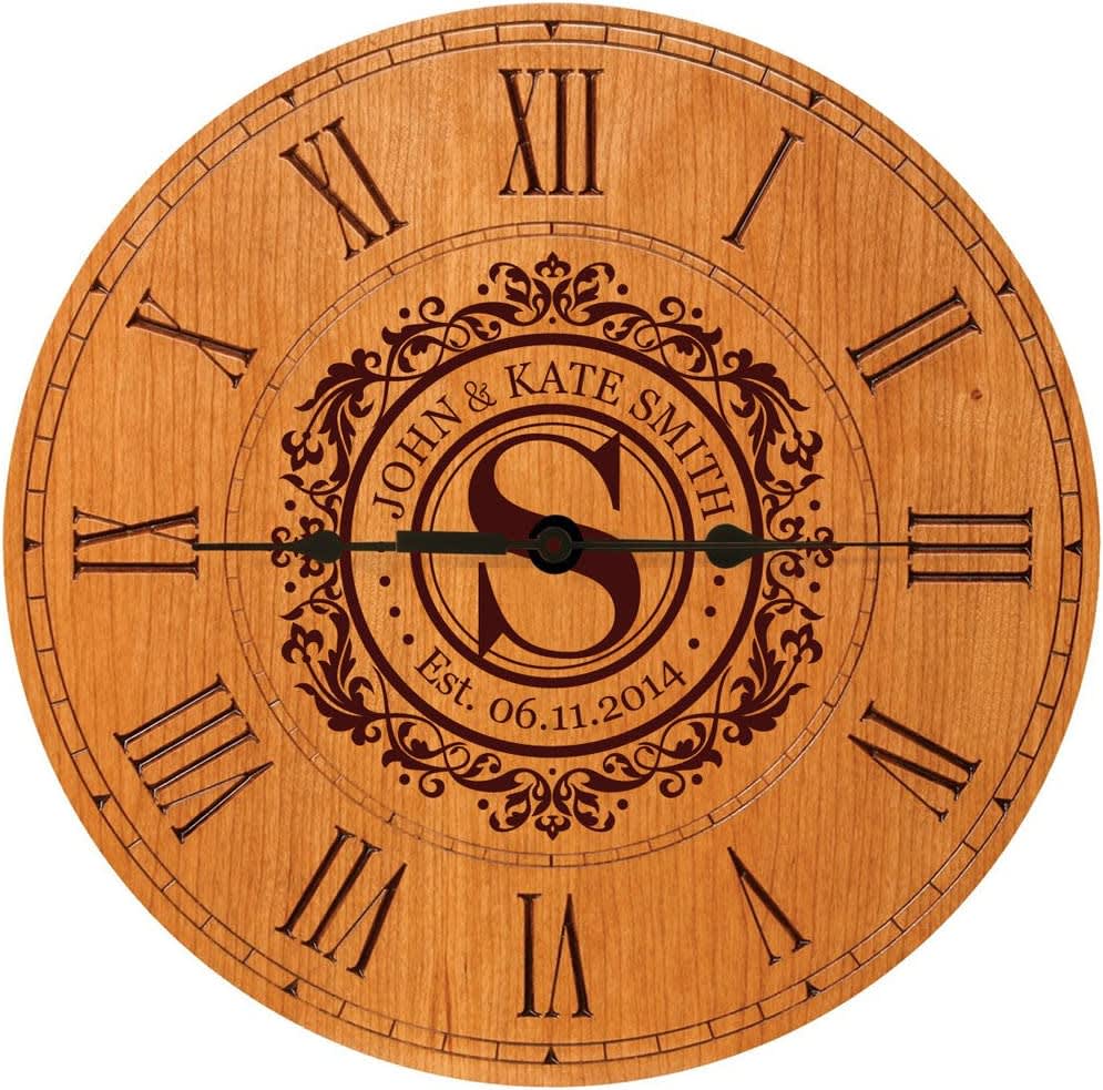 Monogram Initial Clock