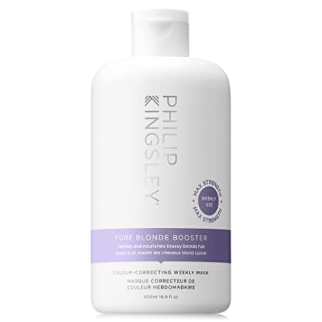 Philip Kingsley Pure Blonde Booster Purple Mask for Blonde Platinum Silver Gray Bleached Brassy Hair Weekly Toner for Orange Brassiness and Yellow Tones, 16.9 oz