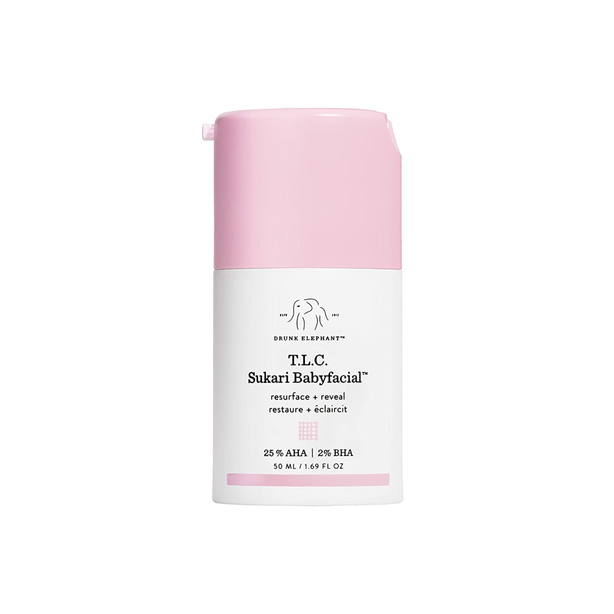 Drunk Elephant T.L.C. Sukari Babyfacial. AHA/BHA Face Mask for Great Skin Clarity, Texture and Tone for a Youthful Radiance. (1.69 Fl Oz).