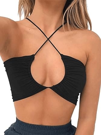 Black Cross Tie Top