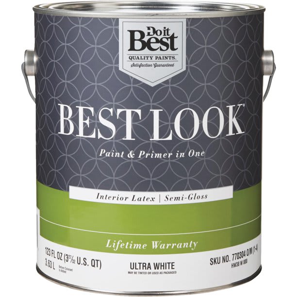 Best Look Latex Paint & Primer In One Semi-Gloss Interior Wall Paint