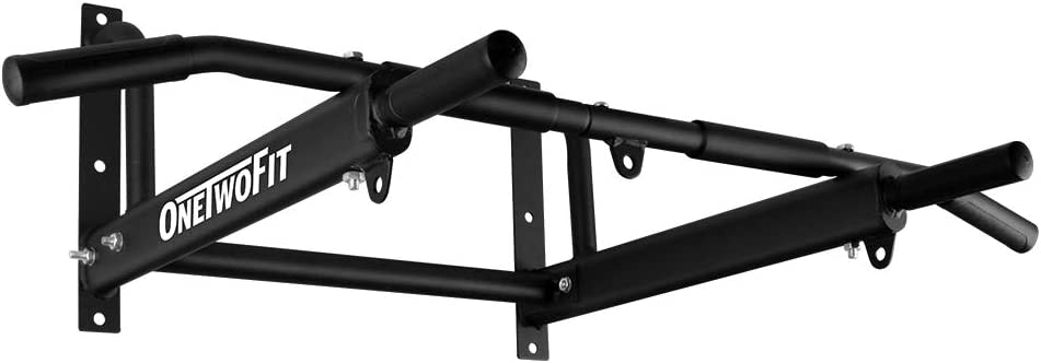 Wall Mounted Pull Up Bar with More Stable 6-Hole Design for Indoor and Outdoor Use, Maximum Weight 440 Lbs OT103