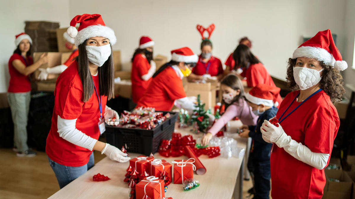 Volunteer at a soup kitchen together during the holidays