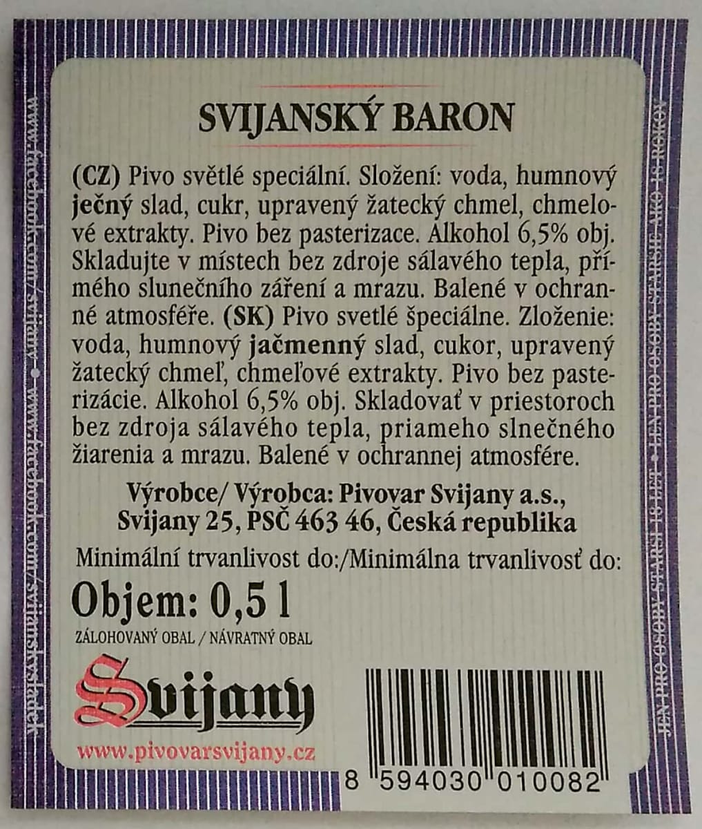 Svijanský baron Etk. B